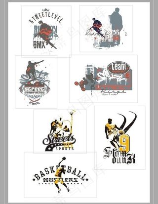 潮流运动主题印花图片