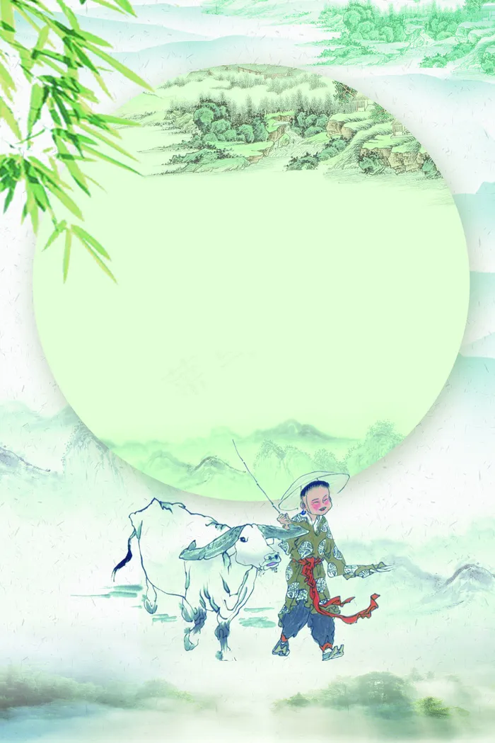 手绘中国风清明节海报背景素材设计