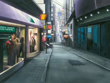 街区街景绘画 街区街景绘画
