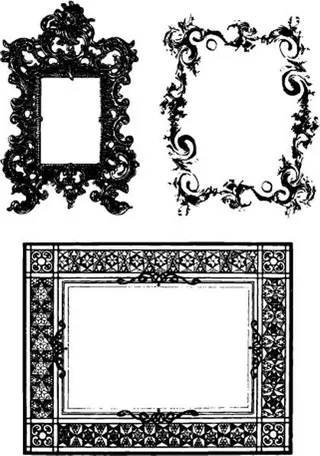 矢量简约花纹边框素材