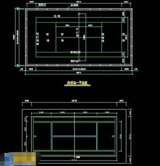 网球场cad平面图