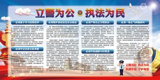 立警为公执法为民宣传展板