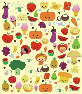 卡通图案蔬菜水果生活元素