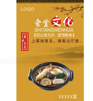 食堂文化宣传海报设计CDR模板下载