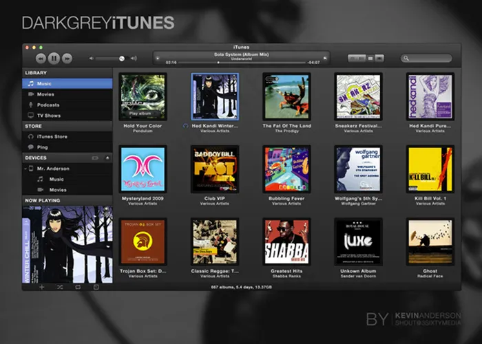 iTUNES音乐播放界面分层素材psd模版下载