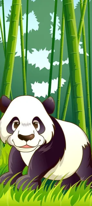 可爱动物绿色森林熊猫图片