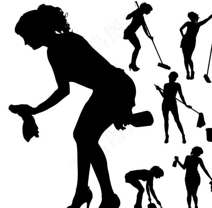 女性剪影图片eps,ai矢量模版下载