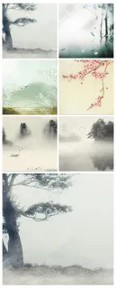 淘宝天猫中国风山水主图背景模板