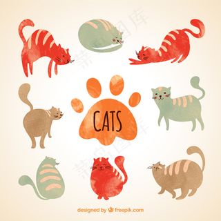 可爱卡通矢量猫