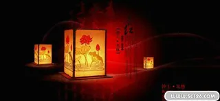 古典花灯背景设计PSD素材