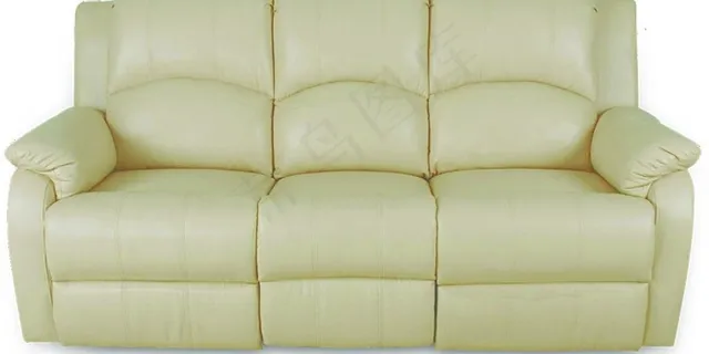 米白色皮质沙发图片