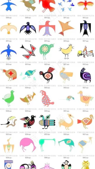 超多的矢量漫画鸟[EPS] 下载