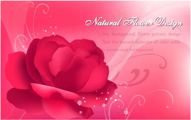 红色盛开花朵矢量素材eps,ai矢量模版下载