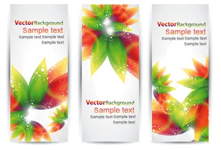 丰富多彩的春天的树叶横幅02向量