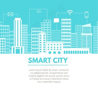 科技城的淡蓝色背景