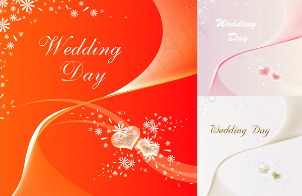几款精美婚礼请柬矢量素材