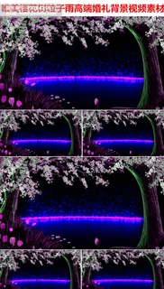 樱花粒子雨粒子瀑布婚礼LED背景视...