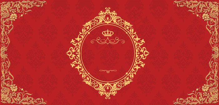 红色欧式婚礼背景