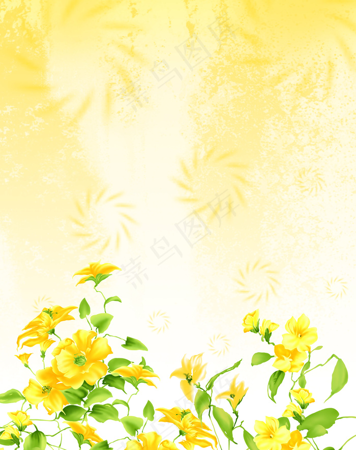 黄色的花朵 底纹设计