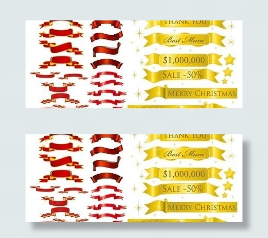 5套喜庆丝带banner矢量eps,ai矢量模版下载