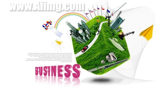 创意韩国建筑PSD素材