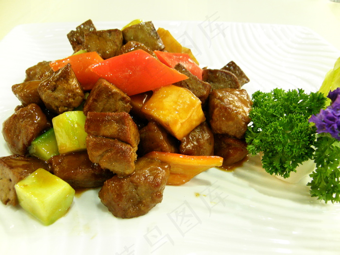 红酒汁鹅肝牛柳粒图片