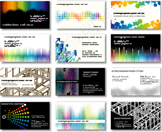 炫彩时尚创意卡片矢量素材