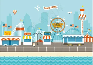 欢乐游乐场矢量素材