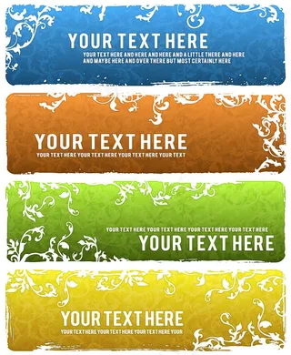 4时尚花纹banner矢量素材