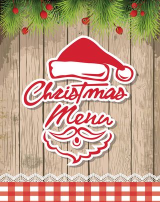 圣诞节菜单木板背景图片