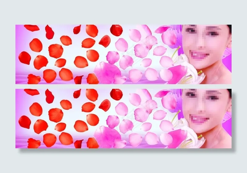 玫瑰花瓣图片(7087X2362(DPI:300))psd模版下载