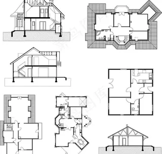 城市建筑工程设计图 别墅设计图图片