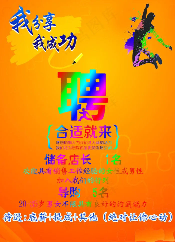 招聘海报psd模版下载