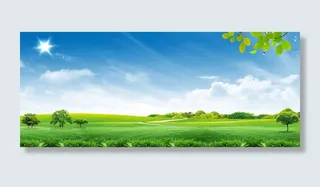蓝天白云草地图片