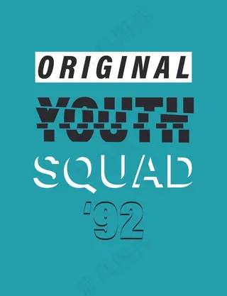 T恤图案设计英文字体效果