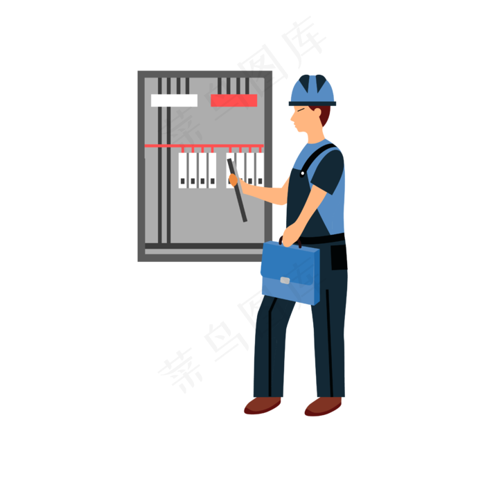 劳动节手绘风简洁蓝色劳动工人元