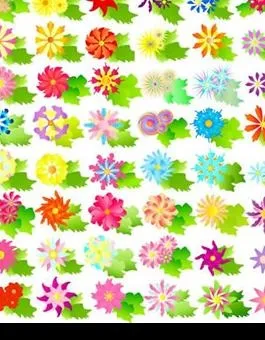 花与叶的向量ai矢量模版下载