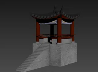 中国古代亭子3D模型图片