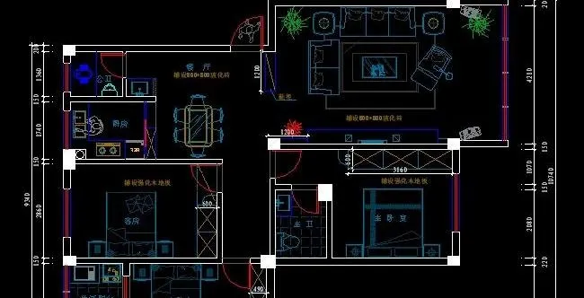 三室两厅全套装修图纸