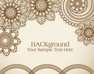 手绘花卉图案矢量素材