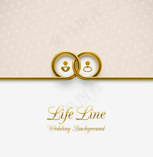 创意婚戒婚礼贺卡矢量素材
