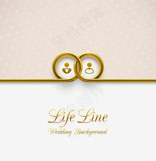 创意婚戒婚礼贺卡矢量素材