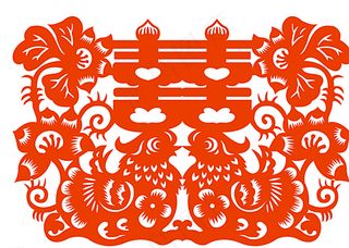 鸳鸯荷花-喜字图片