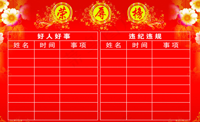 员工天地光荣榜psd模版下载