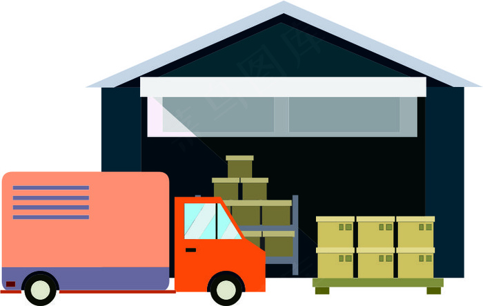 黑红卡通风仓储重地卡通矢量图免抠元素