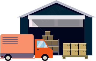 黑红卡通风仓储重地卡通矢量图免抠元素