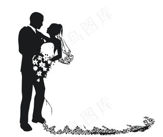 女模特剪影矢量素材