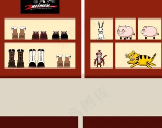 柜台场景 flash矢量素材