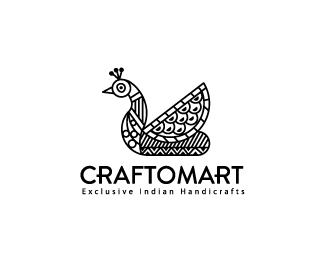 craftOmart孔雀 标志设计 LOGO设计 动物 图标 应用图标