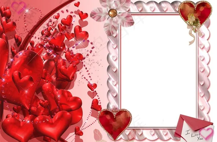 浪漫玫瑰相框(3306X2362(DPI:299))psd模版下载